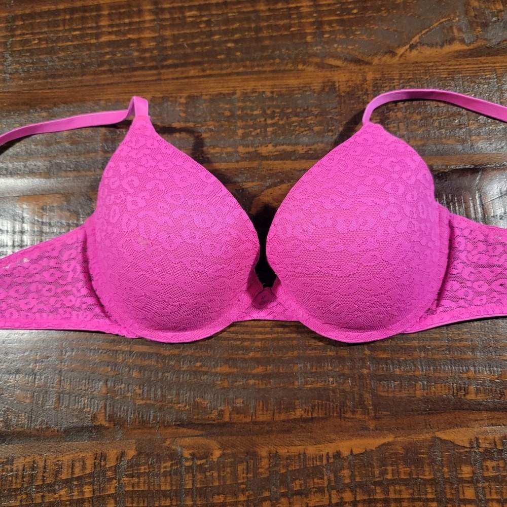 Victoria's Secret PINK Wear Everywhere Pushup Bra 36B Lace Color Pink